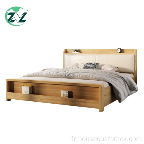 Lit de rangement en bois Lift Up Bedboard Lit ottoman